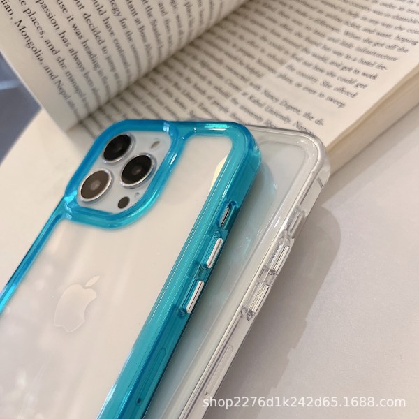 iPhone 14 Pro Max case i blått. Transparent Soft Shell Ultratunt phone case Ny design (blått)