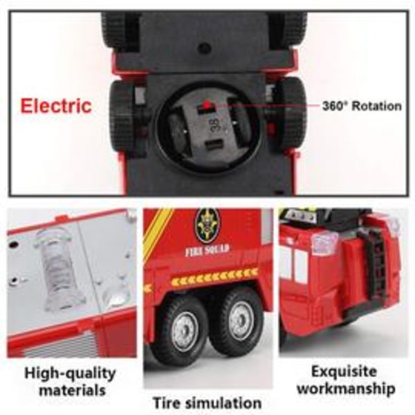 Brandbil med ljus, ljud och vattensprayfunktion Barnbil Modellfordon för åldrarna 3 och uppåt