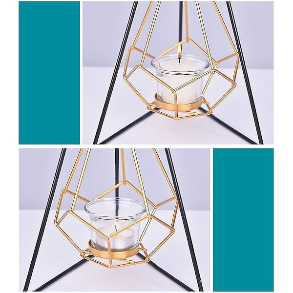 Metalliska geometriska design-teLjushållare