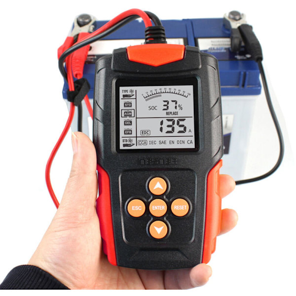 12V/24V auton akkutestaaja, LCD digitaalinen akkuanalysaattori, auton latauksen diagnostiikkatyökalu autolle, moottoripyörälle ja kuorma-autolle