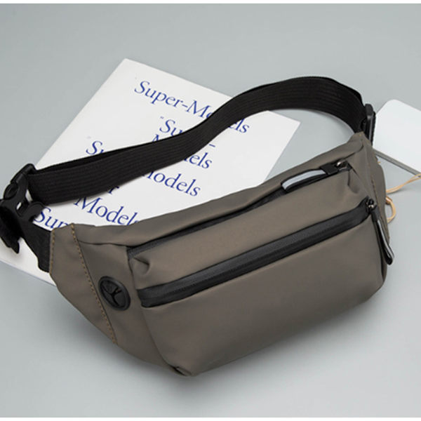 (Khaki) Herre Vanntett Fanny Pack med Justerbare Stropper for Reiser, Gåturer, Løping, Fotturer, Sykling, Pendling Utendørs