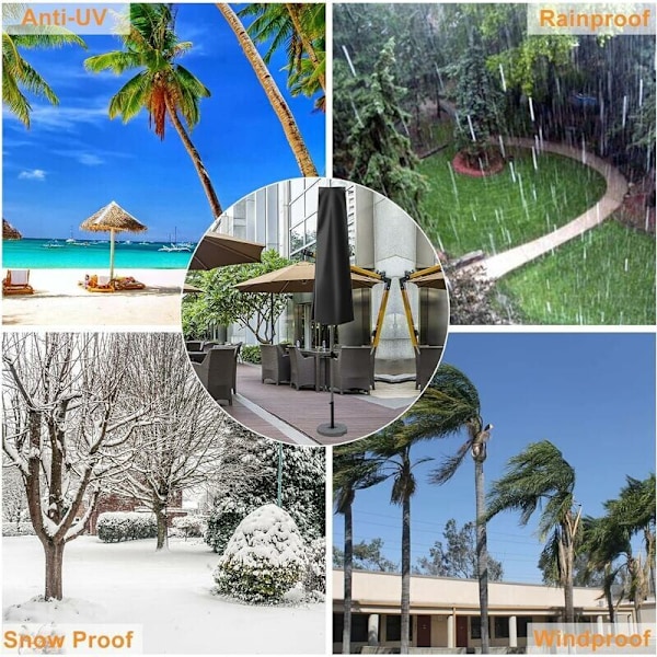 Parasol Beskyttelsestrekk - 210d Vanntett Trekk for Robuste Hageparasoller - Anti-UV Duk Rett Parasoll Med Klar Terrassebeskyttelse For Parasoll av