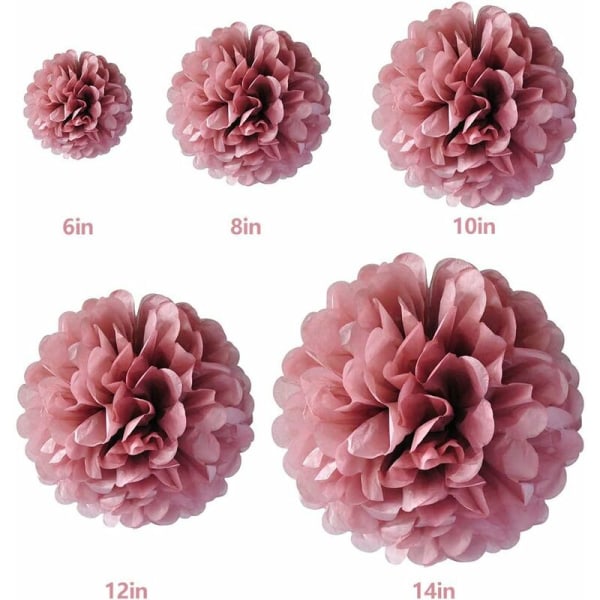 Silkespapper Pom Poms, Pappersblomsterboll för Bröllop Födelsedagsfest Babyshower Bröllopsdusch Festival Dekorationer, 20-pack