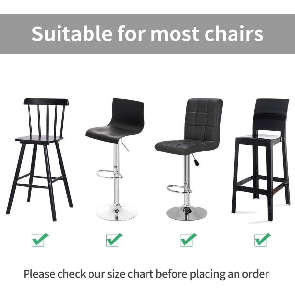 Stretch Bar Stoltrekk, 2PCS Trykt Høy Stoltrekk for Bar Høy Spisestoltrekk, Spisestol Setebeskytter