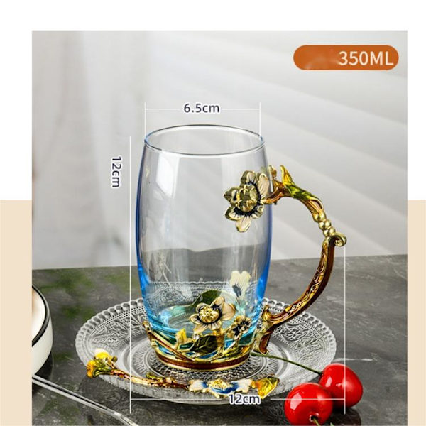 Kvinde Te Kop Te Kop med låg Ske Glas Kaffe Kop Mors Dag Gave Gave