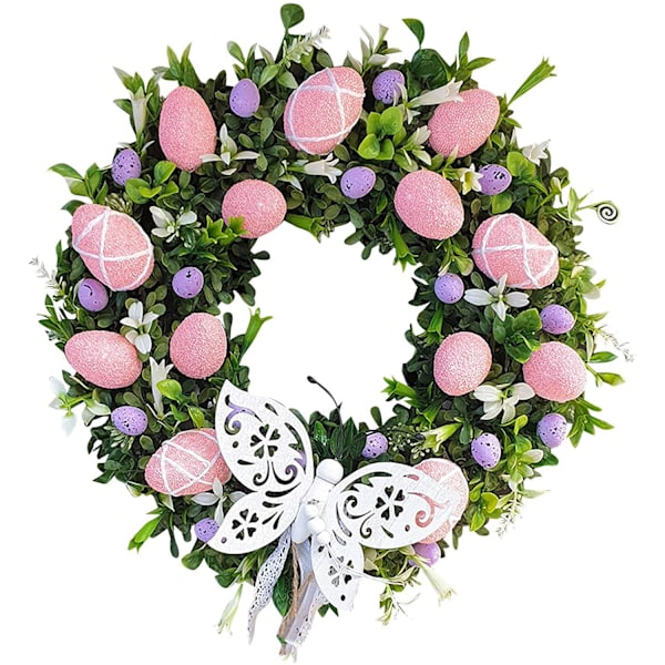 Etuoven tekoälypääsiäisseppele 25CM*3mm Munaseppele Pääsiäisseppele Munilla Villikukka Marja Maalaistalo Sisä- ja ulkoikkuna Kuistin seinä