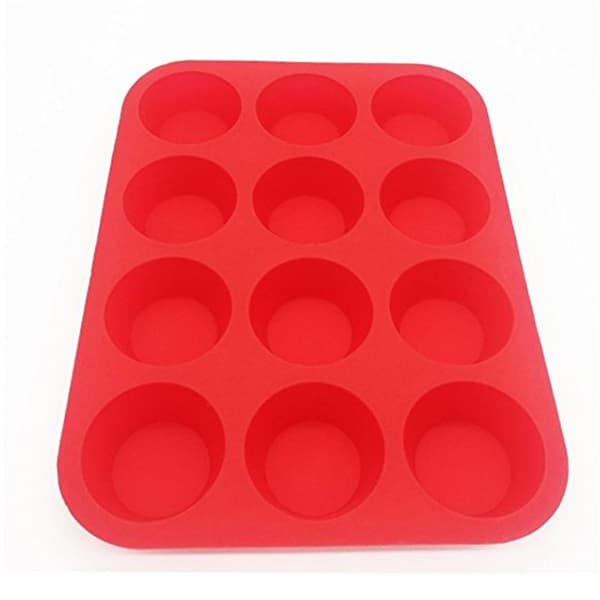 12-koppars silikonmuffinsform - Non-stick BPA-fri muffinsform i vanlig storlek