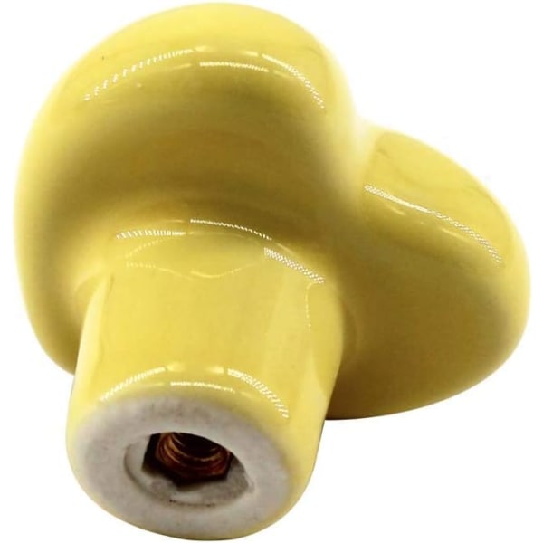 8 Pièces Poignee de Meuble(jaune), 40 mm Bouton de Porte Ceramiq