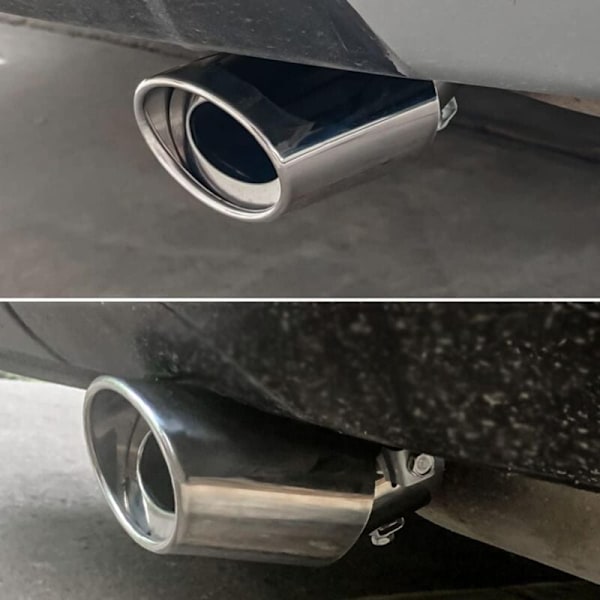EXTREMENTS Auton pakoputken letku, kärjen ulostuloletku 38-53mm yleismallin pakoputki, kromattu ruostumaton teräsputki, auton äänenvaimenninputki (hopea-c