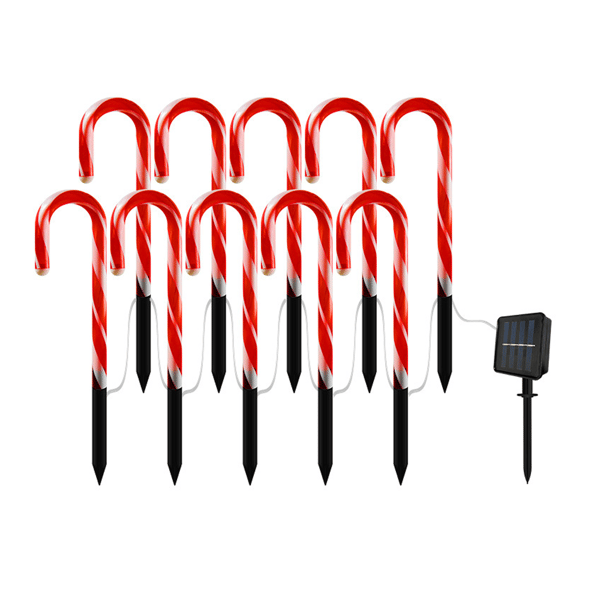 1 stk. 10 lys sukkerrør form design LED dekorative solcelledrevne udendørs have lys