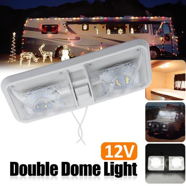12v RV campingbåt tak taklys leselys tak innendørs bilateral 48LED taklys justerbar