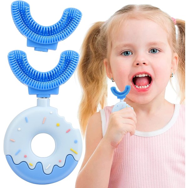 U-formet tannbørste for barn - Blå (S) - Myk - For 360° dyp