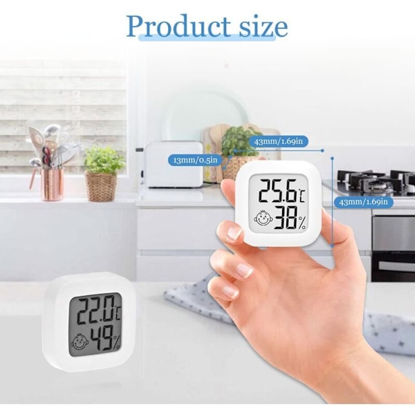 Inomhus Termometer Hygrometer, Mini Hygrometer Utomhus Termometer Digital Inomhus Termometer för Hem Terrarium Barnrum Inkubator Källare Loc