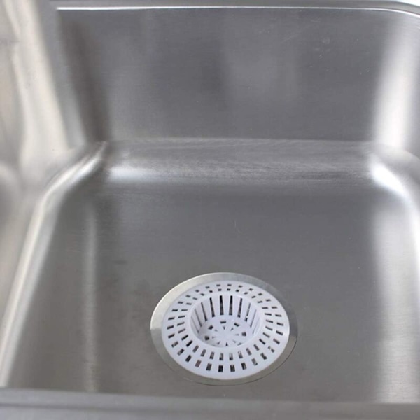 Sæt med 2 vaskafløbssier genanvendelige i hvid plast 6,8 cm