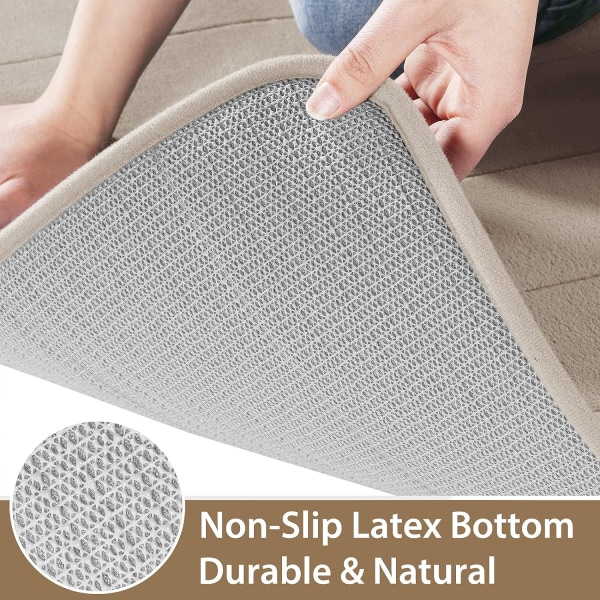 Memory Foam Bademåtte Stor Størrelse 44 x 24 Tommer, Komfortabel, Blød, Super Absorberende, Maskinvaskbar, Skridsikker, Tyk, Nem at Tørre til Badeværelse