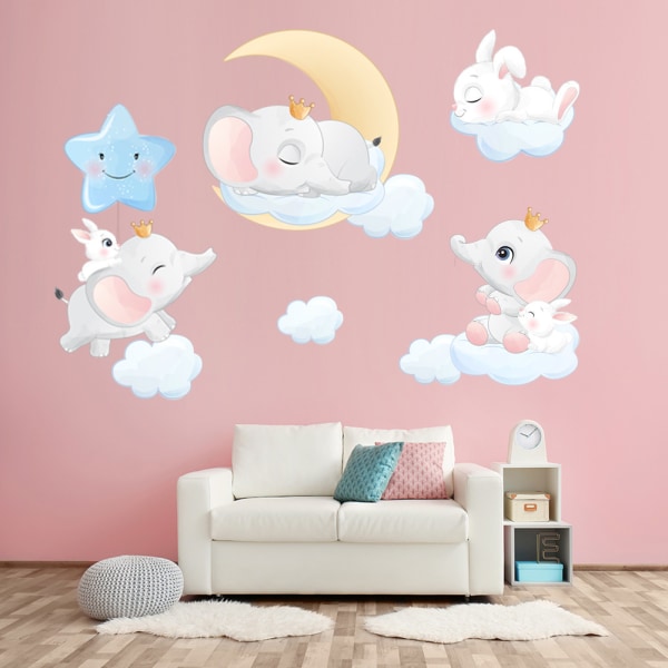 Wallstickers Animals on Clouds Wallstickers Mural Decals for Be