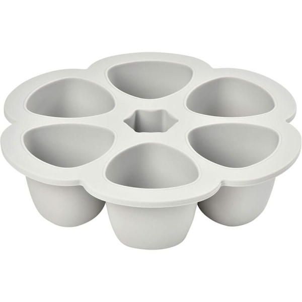 Silikone multi-portioner i premium kvalitet, ekstrem termisk resistens, ovn og mikroovn, 6 uafhængige celler, hermetisk låg, fremstillet i Italien, 6x150 ml, g