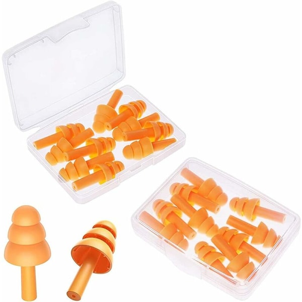 Silikonöronproppar, 10 par simöronproppar, vuxna, hörselskydd för sömn, resor, orange