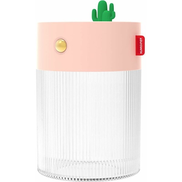 Mini trådløs, bærbar plante-luftfukter med 2 tåkemoduser, 2 nattlysmoduser for baby, soverom, reise, kontor, hjem, rosa, rosa