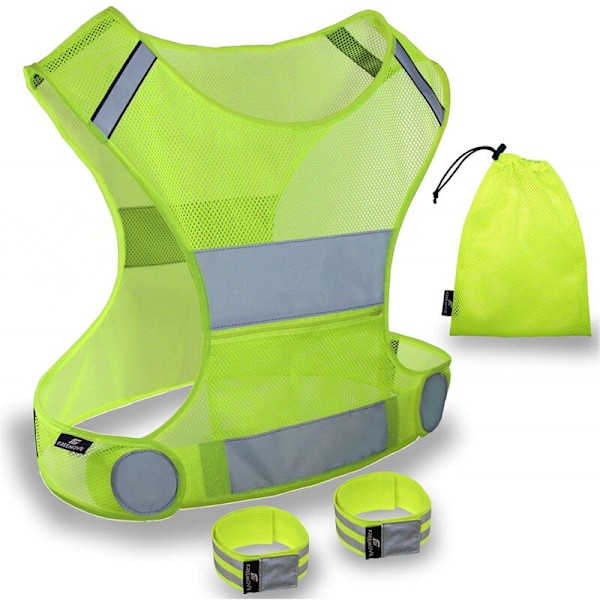 4-delt refleksvest Refleks cykelvest med refleksstribe justerbar refleksvest med lomme refleks sikkerhedsvest til jogging cykling