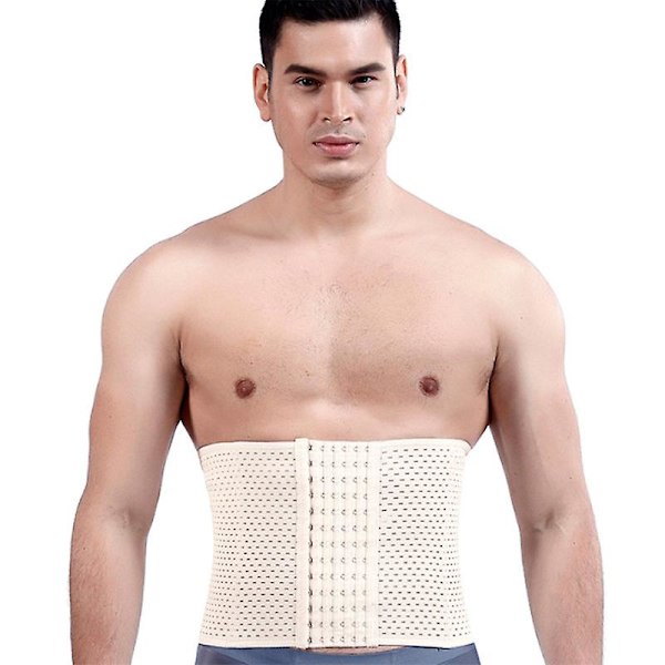 Midjetränare för män med stålben, svettbälte, bastudräkt för fitness, kroppsskulptör, vit (4XL)