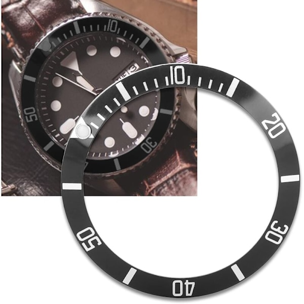 Klokke teleskopinnlegg, keramiske glassinnlegg markører av figurer av klokkeløkke armbånd ring tilbehør innsetting av teleskop (svart, 38mm)
