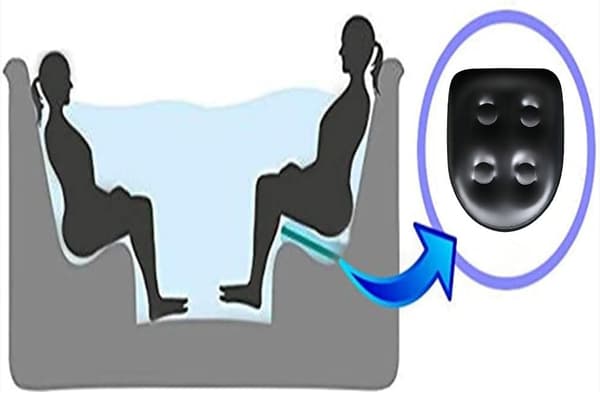 Oppblåsbar boblebadsete med sugekopp - Multifunksjonelt spa-boostersete med sugekopp