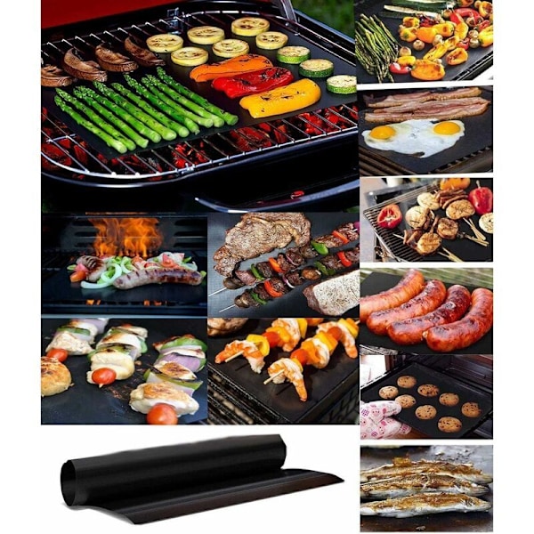 6 stk/batch 50 x 40 cm tommer i teflonfiber genanvendelig non-stick grill rti tæppe af bærbar blad let at rengøre udvendig picnic stegning madlavning barbecu