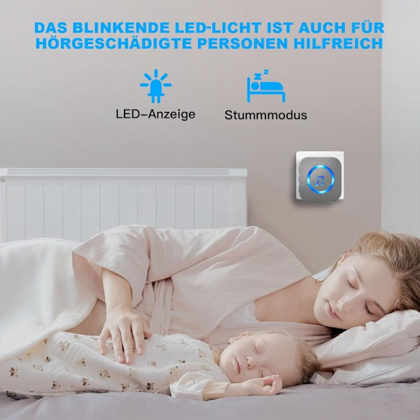 Trådløs dørklokke, 400m lang rækkevidde - Lang rækkevidde Elektronisk Carillon Caillon, Carillon Kit med Home-style receptorer, 55 melodier ved 5 lydstyrkeniveauer