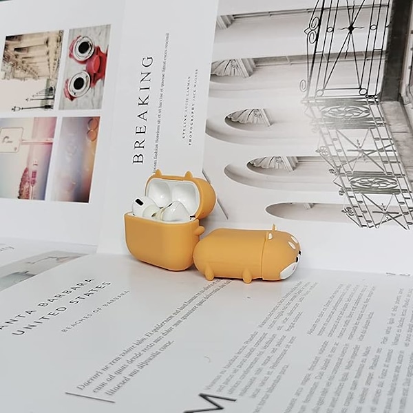 Kompatibel med Airpod Case 1 och 2, Shiba Gou Headphone Case, Söt Cartoon 3D Silikon Fashion Skyddande Läderfodral, Roligt Fodral för Pojkar, Flickor, K
