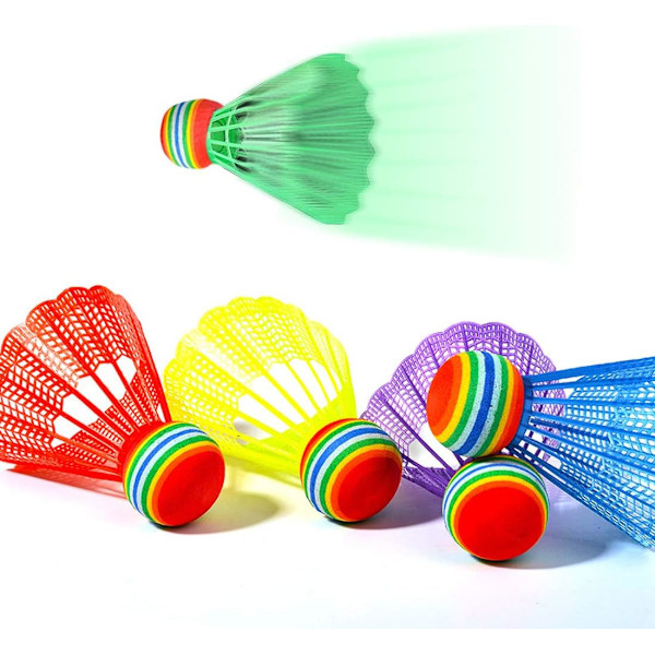 10 Plast Badmintonfjäderbollar, Flerfärgad Badmintonboll Hybrid av Snabb Stabilitet och Hållbarhet Shuttle, för Inomhus och Utomhusträning Badmint