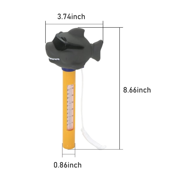 1 st flytande pooltermometer vattentermometer simning tecknad djurform vattentemperaturtermometer med rep utomhus inomhus