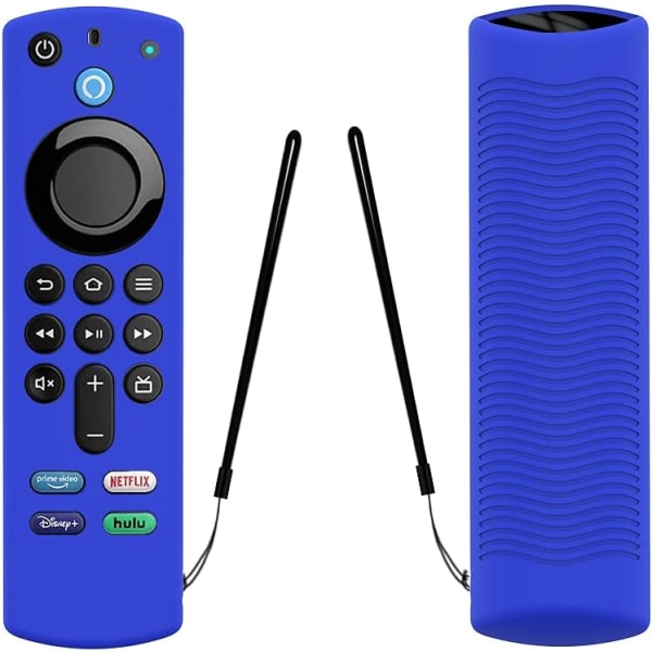 Sininen case cover Alexa Voice Remote -kaukosäätimelle (3. sukupolvi) (2021 julkaisu) - Valaiseva iskunkestävä täysi cover Fire TV Stick -kaukosäätimelle