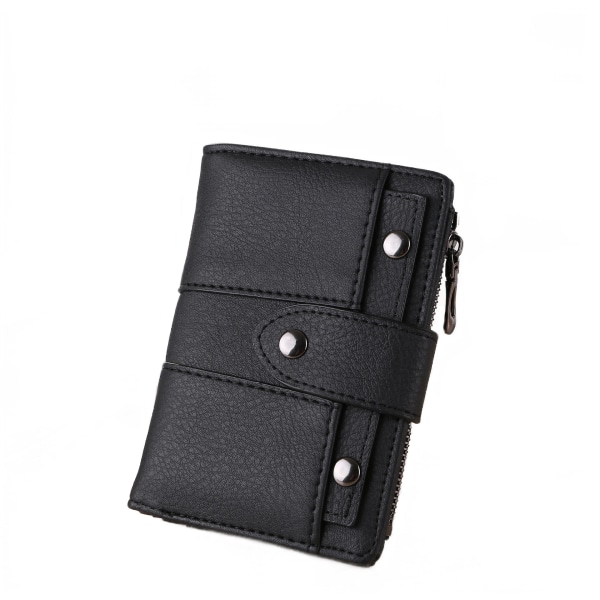 Holiday Gift -nastoitettu lyhyt lompakko, tiukka turvalompakko naisille (musta)