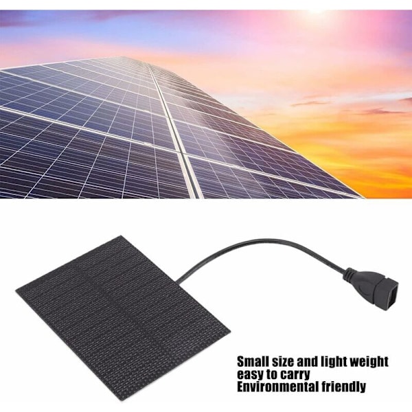 Aurinkopaneeli, kannettava aurinkopaneeli 5W 5V ulkoinen aurinkoenergiapaneeli, joka on pienikokoinen matkapuhelimille