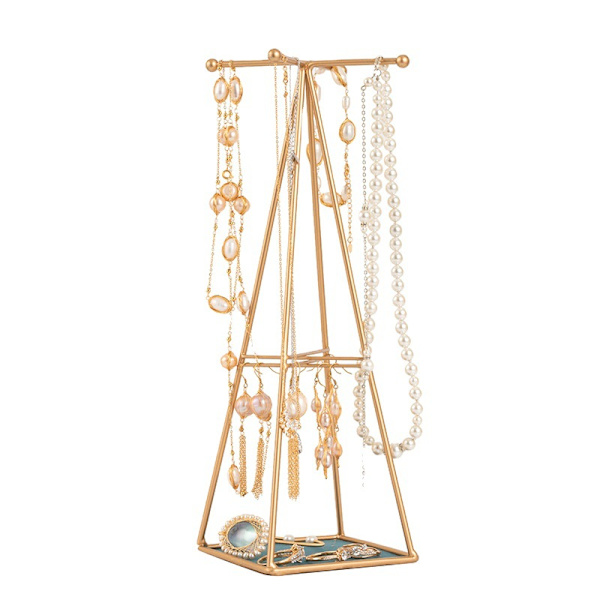 Pyramid järnsmyckesställ pärlhalsband ädelmetall armband örhängen display evenemang disk displayställ