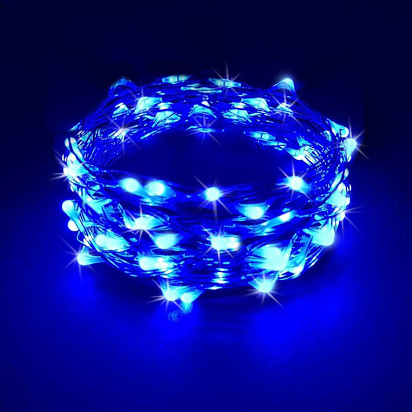 Strålkastare, LED-eldljusslingor DIY-dekoration sovrumstält planter vägg (blå)