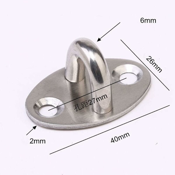 Loftkrog rustfri stål krog til formvægmontering og loft (45mm x 25mm) til platformstrenge.