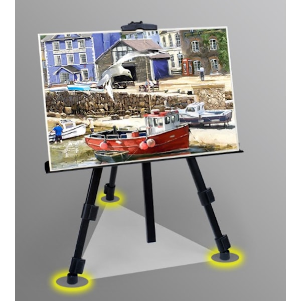 Forstærket kunstnerstaffeli, ekstra tykt aluminium metal display staffeli 21\"-70\" justerbar højde med bærbar taske til tegning og gulv/bordplade display