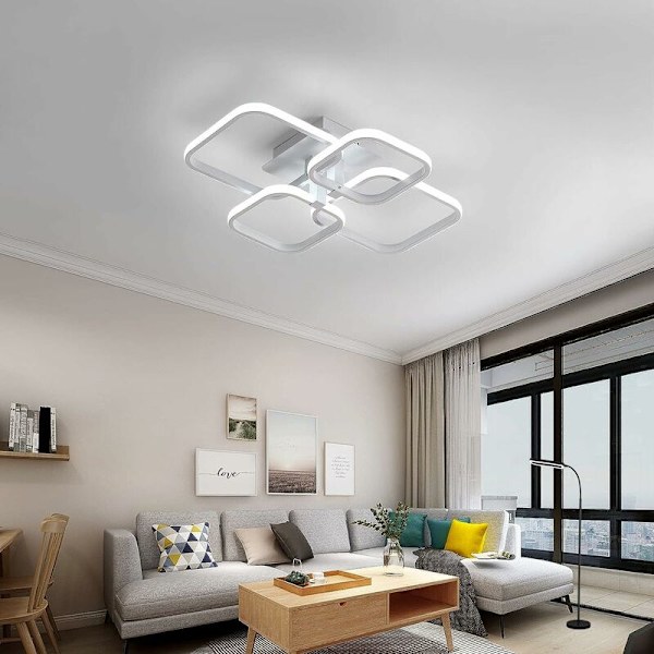 LED-taklampe, moderne taklampe 52W 4680LM, 6000K kald hvit taklampe, for stue, kjøkken, kjøkken, soverom