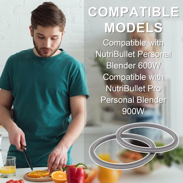 Sæt med 4 mixerled til Nutribullet 600 W personlig blender og personlig Nutribullet 900 W Mixeur, silikone reservedele til mixer, torisk tætning, tilbehør