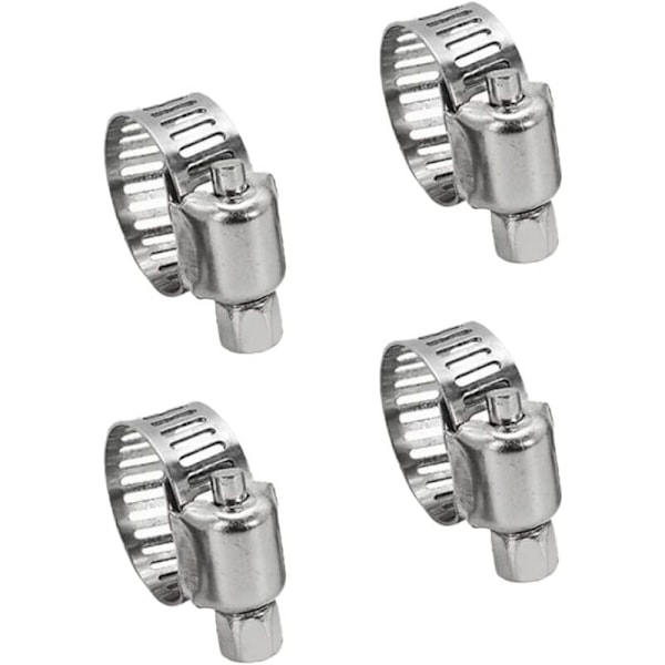 4 Delar Åtdragningshalsband, åtdragningshalsband Justerbar slang 6-12 mm, 304 rostfritt stålklämma, metall åtdragningshalsband, för slang, gas hem, w