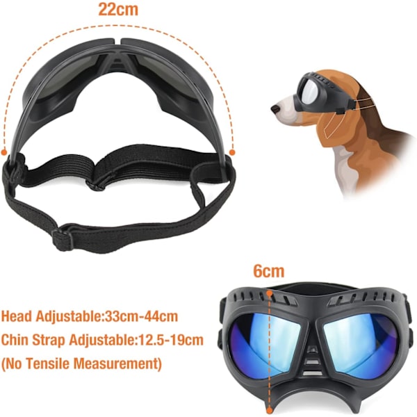 Hundens Solglasögon Goggles Lätt att Använda Hundens Goggles Motorcykel Goggles för Små/Mellanstora Hundar