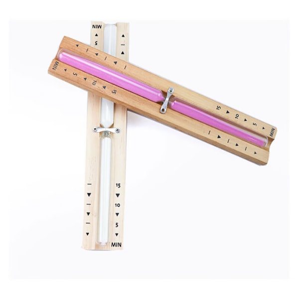 15 minutters badstue timeglass, tre roterende minutt sand badstue timeglass med glassklokke og rosa sand