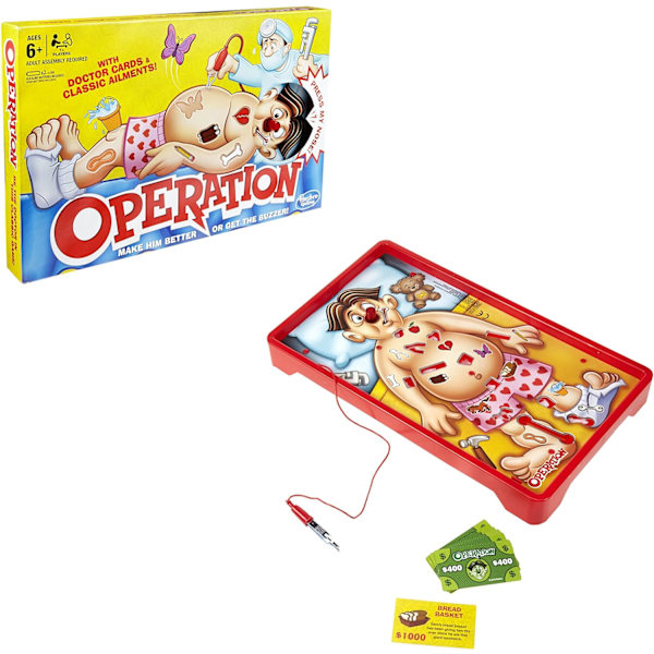 Klassisk Operationsspil, Elektronisk Brætspil med Kort, Indendørs Spil til Børn fra 6 år og opefter