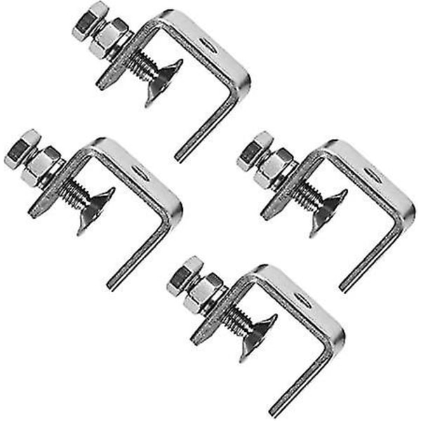 4pcs C-clamps Heavy Duty Stainless Steel C-clamps Wood Screws For Precise Fixing For Woodworkers And Welders - Clamping