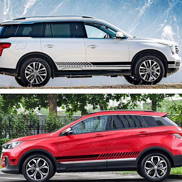 1 Pari 82.6'' Urheilu Racing Stripe Tarrat Auton Korin Oveen Sivuraita Grafiikka Vinyyli Tarrat Koristelu Kaikkiin Autoihin SUV Kuorma-auto Maastoautot U