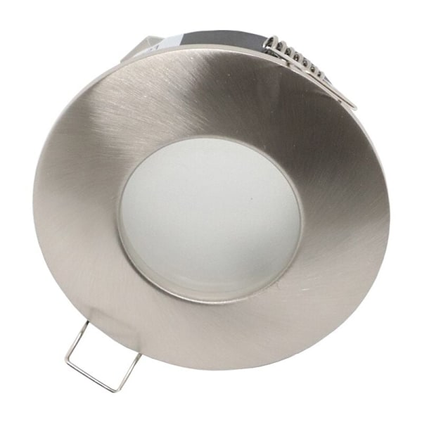 Set med 1 ramar för inbyggda spotlights, skal av borstat rostfritt stål, d för badrum vardagsrum kök sovrum (innehåller ej lampa)