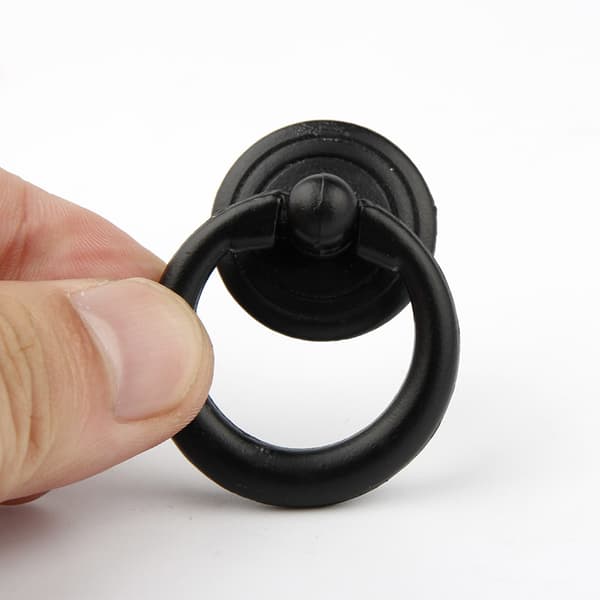 skabsgreb, 10 metalskabsgreb, antik enkelt hul zinklegering (sort)