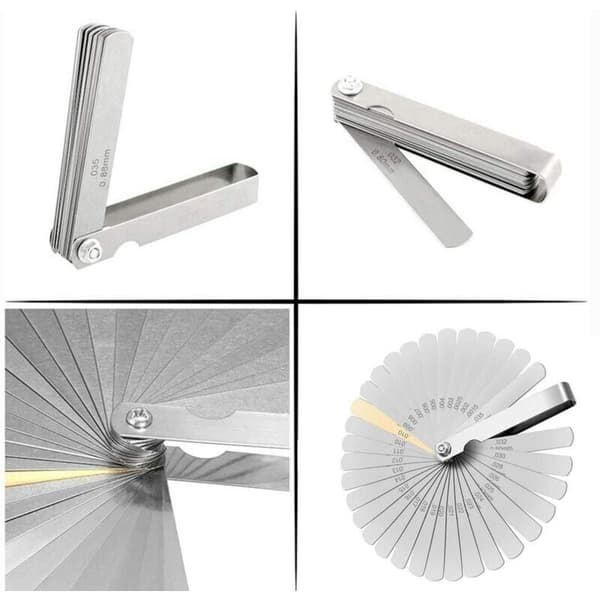 Følerblad, 32 Blade Rustfrit Stål Ventilshimsæt, Metrisk/Imperial Mærkning, Til Måling af Spaltebredde, Til Motor/Tændrør/Ventiler.